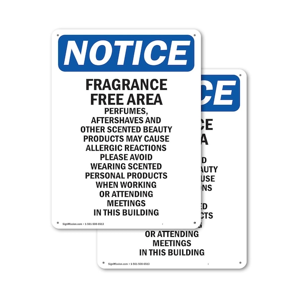 Signmission Fragrance Free Area Perfumes, 7 in W x Rectangle, Plastic OS-2PACK-NS-P-710-V-12905 - main